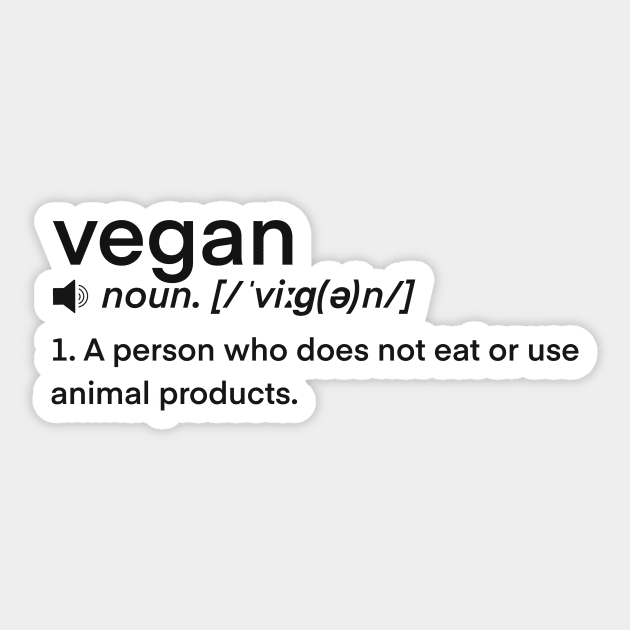 Dictionary Definition word- Vegan Sticker by Fruit Tee